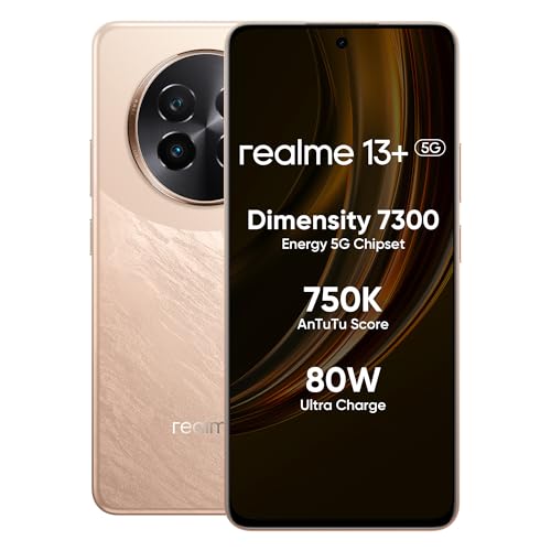 Realme 13+ 5G (Victory Gold, 8Gb Ram, 256Gb Storage) 6.67″ Amoled Display | 80W Ultra Charging Dak | Dimensity 7300E Processor