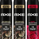 Axe Dark Temptation And Intense Deodorant Spray  –  For Men(645 Ml, Pack Of 3)