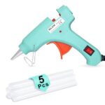 Glun 20 Watt Glue Gun Peach Colour With 7Mm Glue Sticks 6 Inch, On And Off Switch Button, Led Indicator, Transparent Glue Sticks For Craft Specialist And Diy Works (20W 5 Sticks)