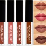 Huda Crush Beauty Professional Color Sensational Liquid Lipstick Combo Pack, Set Of 4 Mini Lipsticks, Super Stay Matte Finish Lip Color (Nude Edition)(Nude Edition, 20 Ml)