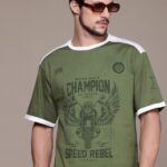 Roadster Printed Men Round Neck Green T-Shirt