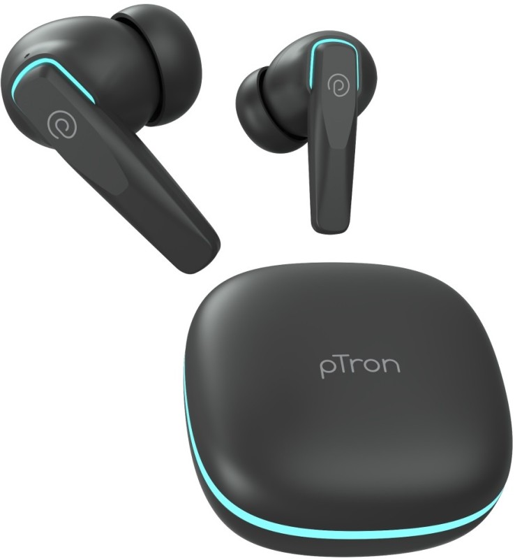 Ptron Bassbuds Xcite – Ai Enc 4 Mics, 50Hrs Playback,Pristine Audio,40Ms Low Latency Bluetooth(Black, True Wireless)