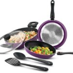 Bergner Sherry Plus Non-Stick 6 Pcs Cookware Set | Less Oil Use | Induction Bottom Non-Stick Coated Cookware Set(Aluminium, 6 – Piece)