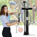 Manogyam Multifunction Portable Ortable Bike Floor Pump Automatically Ball Pump(Black)