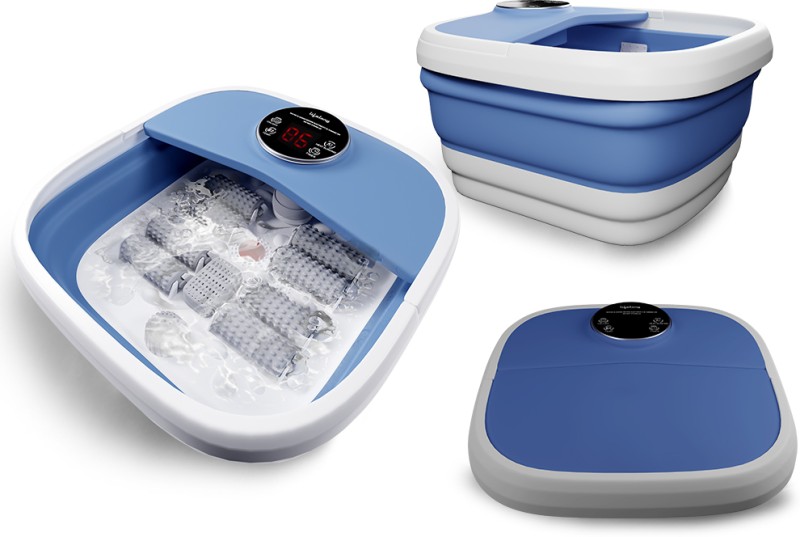 Lifelong Llm810 Foldable Foot Spa With 8 Manual Massage Rollers & Digital Panel Massager(Blue)