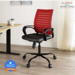 Flipkart Perfect Homes Bruce Fabric, Mesh Office Executive Chair(Red, Optional Installation Available)