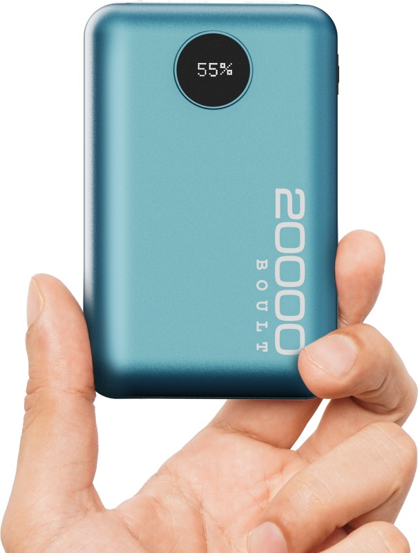 Boult 20000 Mah 22.5 W Power Bank(Teal, Lithium Polymer, Fast Charging For Earbuds, Mobile, Smartwatch, Speaker, Tablet, Trimmer)