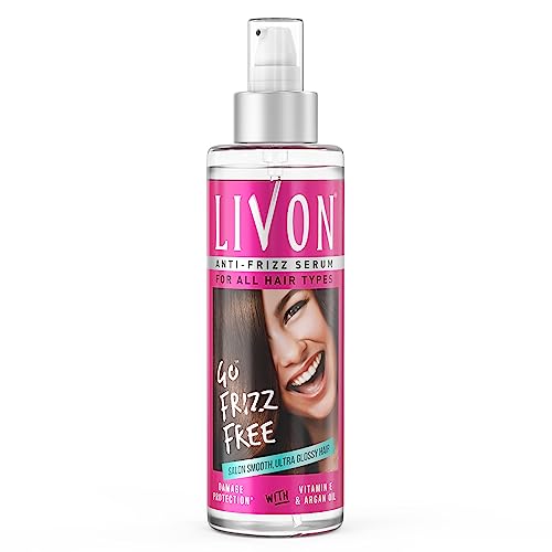 Livon Hair Serum, For Dry & Frizzy Hair | Provides Shine, Smoothness & Damage Protection| Leave In Serum For Women & Men| With Vitamin E & Argan Oil | 200Ml