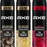 Axe Gold Temptation, Dark Temptation And Intense Deodorant Spray  –  For Men(645 Ml, Pack Of 3)