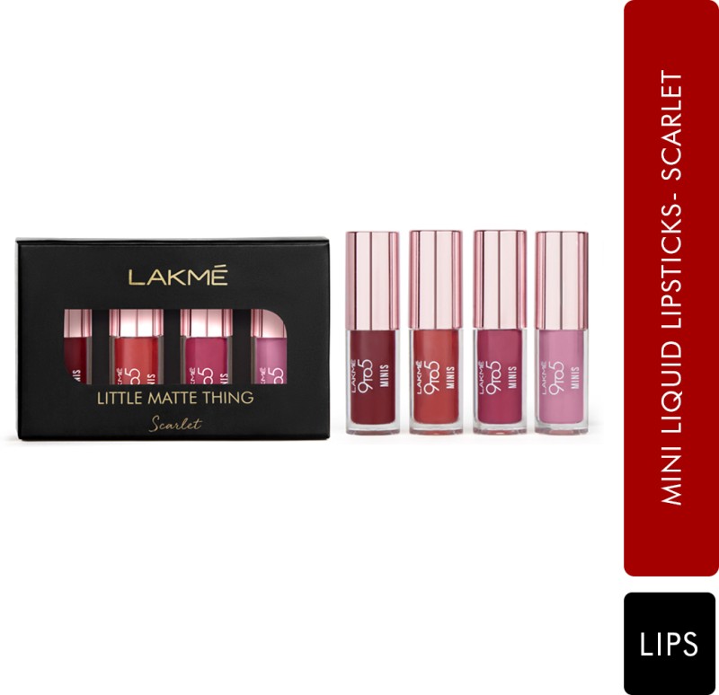 Lakmé 9To5 Primer + Matte Liquid Lipstick- Minis(Bold Collection, 8 Ml)