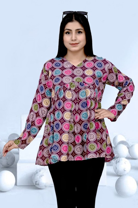 Amore Creation Casual Printed Women Multicolor Top