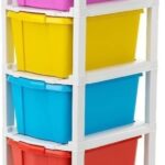 J K International 6 Compartments Plastic Modular Drawer(Multicolor)