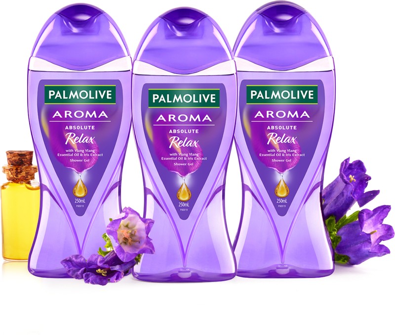 Palmolive Iris & Ylang Ylang Essential Oil Aroma Absolute Relax Body Wash Combo(3 X 250 Ml)