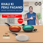 Sigriwala Tri-Color Combo Set : Tawa, Frying Pan, & Kadhai Aluminium Non-Stick Coated Cookware Set(Aluminium, 3 – Piece)