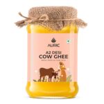 Auric A2 Bilona Desi Cow Ghee 1L- Vedic Bilona Method -Traditional Curd Churned -Lab Tested – Danedar Ghee -Grass Fed Cow -Glass Jar