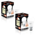 Orient Electric Eternal 12W High Glo Led Lamp | Up To 4 Kv Surge Protection | 180-Degree Wide Beam Angle| 3000K, Warm White| B22D Base| Made In India| Pack Of 2