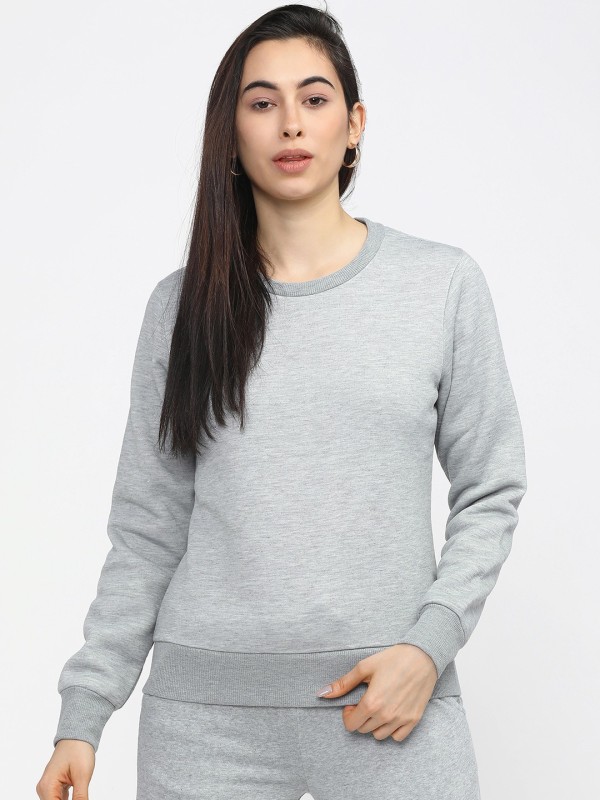 Tokyo Talkies Full Sleeve Self Design Women Sweatshirt
