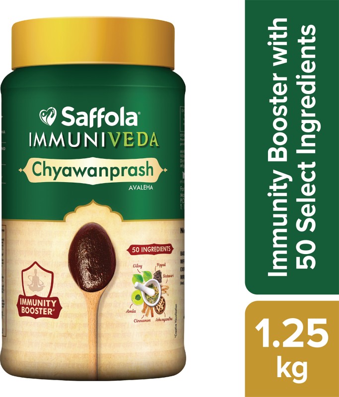 Saffola Immuniveda Chyawanprash, 50 Select Ingredients With Amla, Giloy And Ashwagandha(1250 G)