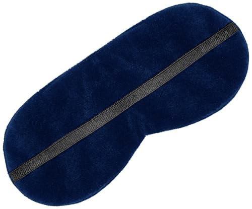 Amazon Basics Sleeping Eye Mask, Super Smooth For Blind Fold I Comfortable Soft Velvet Fabric| Navy Blue