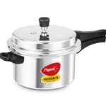 Pigeon By Stovekraft Favourite Induction Base Aluminium Pressure Cooker With Outer Lid, 5 Litres, Silver