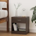 Amazon Brand – Solimo Mars Engineered Wood Walnut Finish Contemporary Bedside Table With Drawer (Walnut)