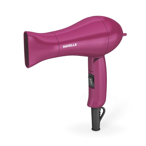 Havells 1000 Watt Foldable Hair Dryer; 2 Heat Settings (Hot/Warm), Heat Balance Technology | Purple | Your Perfect Blow Dry Companion For Effortless Hair Styling | Hd1810