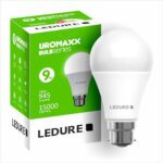 Ledure Uromax 9W Led Bulb With B22 Base | 9W Round Led Energy Efficiency Bulb | Eco-Friendly Cool White Led Bulb (Pack Of 1)