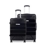 Luggero – Star Light-Weight & Durable Polycarbonate Black Unisex Hard Luggage|Set Of 2 (L+M)|8 Smooth Spinner Tpv Wheels| Outer Combi Lock | Trolley Bag