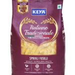 Keya Fusilli Pasta 1Kg, 100% Durum Wheat Pasta | Vegetarian | No Msg | Low In Calories | No Trans Fats | Healthy | Cooked In 10 Minutes