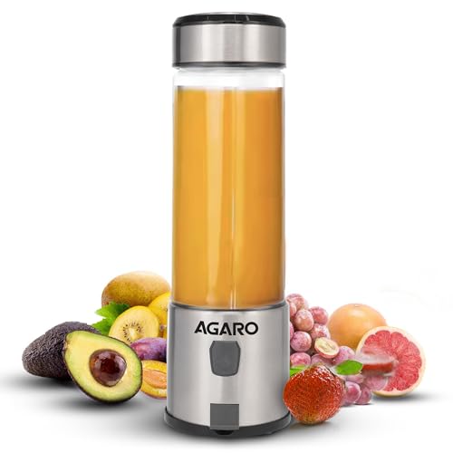 Agaro Galaxy Portable Blender, Portable Hand Blender For Kitchen, 450Ml, For Smoothies, Shakes, 126W, 3000 Mah Battery, Usb Rechargeable, Stainless Steel Blade.