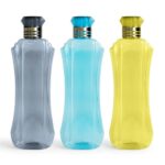 Homewiz Kitchen Unbreakable Plastic Water Bottle I Leak Proof I Bpa Free Food Grade Fridge Water Bottle I Ideal For Gym, Office, Home, Travel, College, Easy To Clean, 1 Litre Each, Set Of 3, Assorted