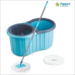 Flipkart Smartbuy New Bucket Spin Mop Amazing Design In Plastic And 2 Microfiber Refill Set Bucket, Mop, Mop Set