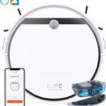 Ilife V3X Robotic Vacuum Cleaner And Mop With Advanced Gyroscope Navigation Robotic Floor Cleaner With 2 In 1 Mopping And Vacuum, Anti-Bacterial Cleaning (Wifi Connectivity, Google Assistant And Alexa)(Pearl White)