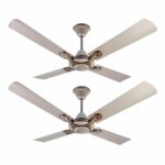 Havells 1200Mm Leganza Es 4B Ceiling Fan | Best Fan In 4 Blade, Premium Finish Decorative Fan, High Air Delivery | Energy Saving, 100% Pure Copper Motor, 2 Year Warranty | (Pack Of 2, Mist Honey)