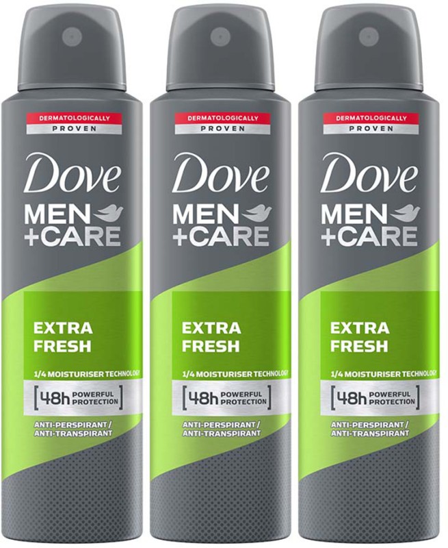 Dove Men+Care Extra Fresh Dry Spray Antiperspirant Deodorant (Pack Of 3) Deodorant Spray  –  For Men(450 Ml, Pack Of 3)