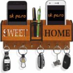 Wood Key Holder(7 Hooks, Brown)