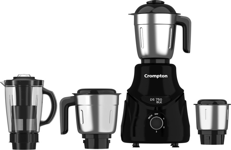 Crompton Mixers 750 W Mixer Grinder(Acgm-Ds750W4J Blk | 4 Jars | Black)