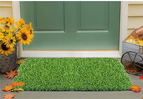 Status Contract Artificial Grass Mat For Outdoor Balcony Décor| (12X18Cm)| Green Lawn Floor Carpet Living Room|Home And Kitchen Floor Mat|Outdoor Carpet Waterproof (Natural Green), Artificial Grass