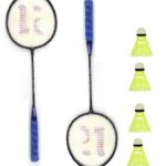 Knk Single Shaft Badminton Racket Pack Of 2 Piece With 4 Piece Plastic Shuttle Badminton Kit