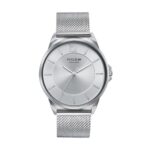 Sonata Poze Quartz Silver Dial Silver Metal Strap For Men-Sp70042Sm01