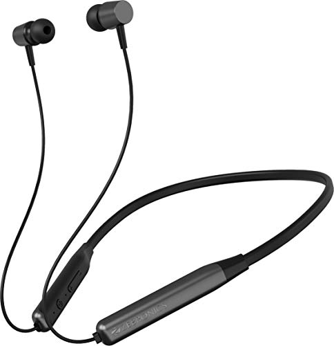 Zebronics Zeb Evolve Wireless Bluetooth In Ear Neckband Earphone, Rapid Charge, Dual Pairing, Magnetic Earpiece,Voice Assistant With Mic (Gray)