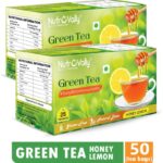 Nutrovally Honey For Weight Loss With Premium Tea Leaves Honey, Lemon Green Tea Bags Box(2 X 25 Bags)