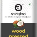 Anveshan Wood Pressed Coconut Oil (Kacchi Ghani/ Kolhu/ Chekku) 1L Glass Bottle Coconut Oil Glass Bottle(1 L)