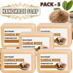 Growkesh Skin-Soothing Sandalwood Soap | Moisturizing Soap For Daily Use | Soap(5 X 100 G)