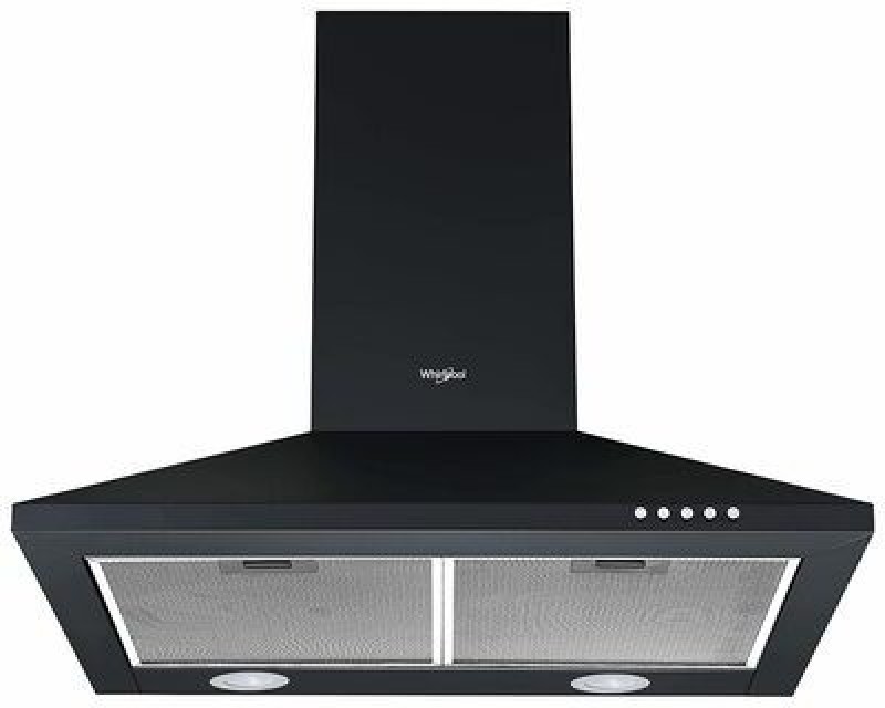 Whirlpool Classic Cf 60 Bk Hood Pyramid Shape 60Cm| 5 Years Motor Warranty| 3 Layer Mesh Filter|Powerful Suction |Low Noise | Led Lamp | Push Button Control Wall Mounted Black 750 Cmh Chimney