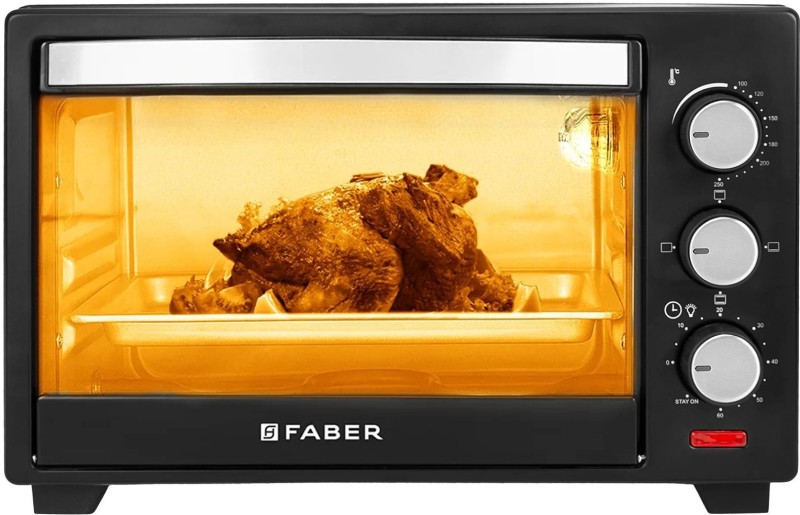 Faber 20-Litre Oven Toaster Grill (Otg)(Fotg 20L Neo Bk|Inner Light| Bake, Fry, Roast, Grill, Toast| 2 Years Warranty|, Black)