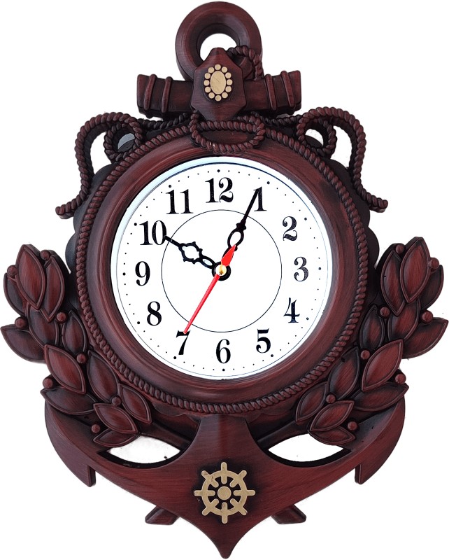 Big Bang Creations Analog 31 Cm X 24 Cm Wall Clock(Maroon, With Glass, Standard)