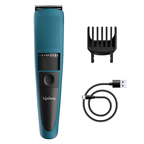 Lifelong Battery Powered Trimmer For Men |1 Year Warranty |Trimmer Men, 60 Minutes Runtime, 20 Length Settings, Hair Trimmer For Men, Beard Trimmer For Men, Stainless Steel Blades (Llpcm107, Blue)