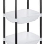 Amazon Brand – Solimo Five-Tier Multipurpose Plastic Rack For Kitchen, Living Room, Bathroom (Xl, Black And White)