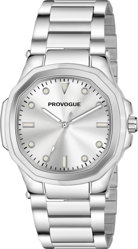 Provogue Stainless Steel Case Featuring Subtle Silver Dial Details Analog Watch  – For Men